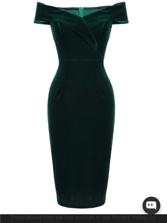 Retro Stage Dresses & Skirts - Off Shoulder Dark Green Velvet Bodycon Dress